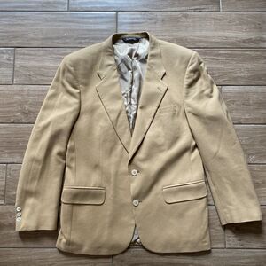 Vintage Burberry's Men's XL 100% Cashmere Two Button Taupe Blazer Sport Coat
